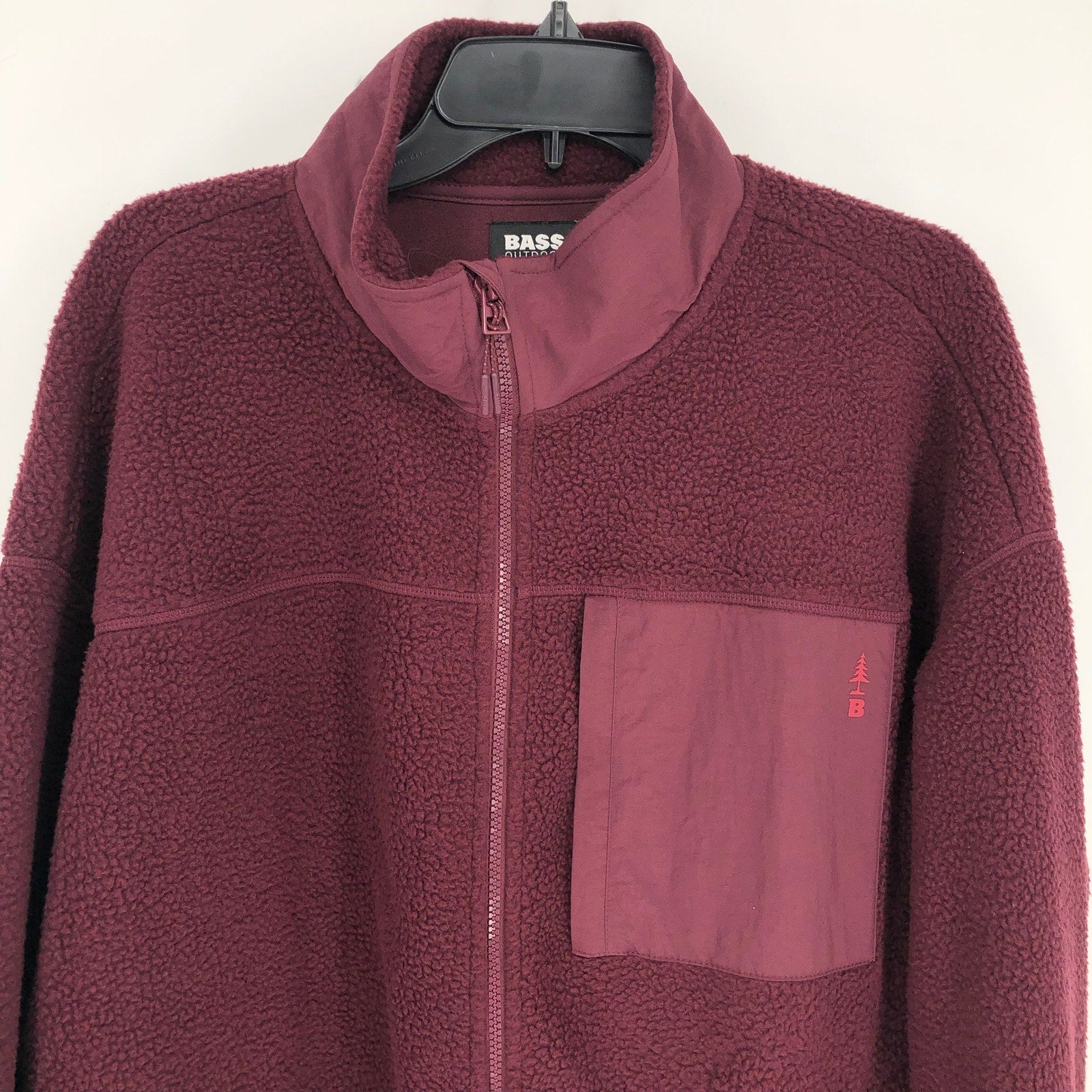 BASS OUTDOOR Coastal Sherpa Jacket XS Purple Fig Full-Zip Drawstring-Waist NWT
