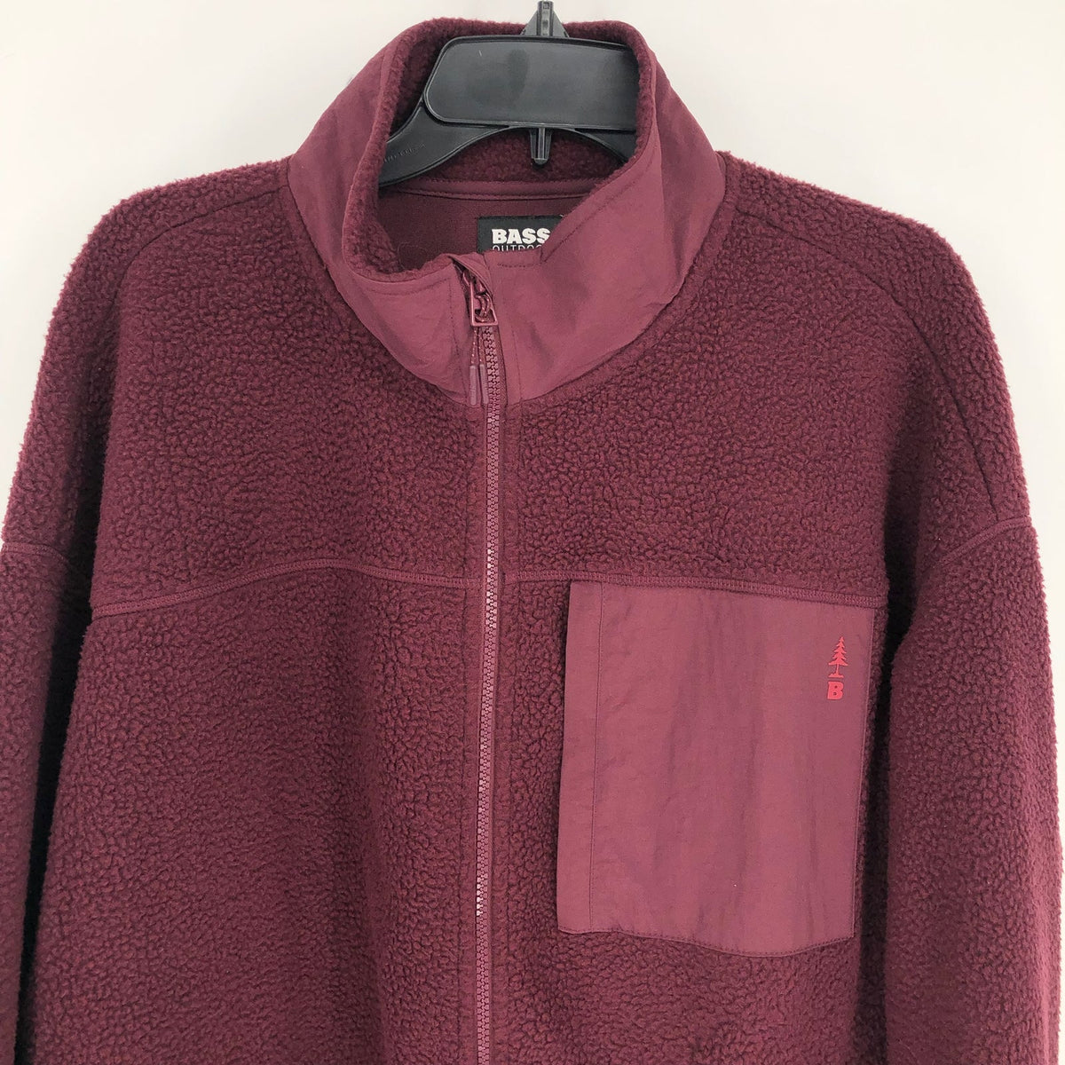 BASS OUTDOOR Coastal Sherpa Jacket XS Purple Fig Full-Zip Drawstring-Waist NWT