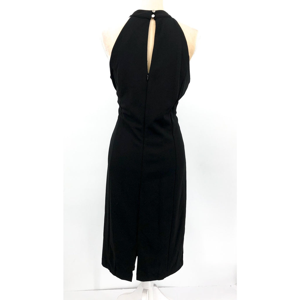 JULIA JORDAN Women's Twist Halter Sheath Dress Size 14 Black Sleeveless NWT