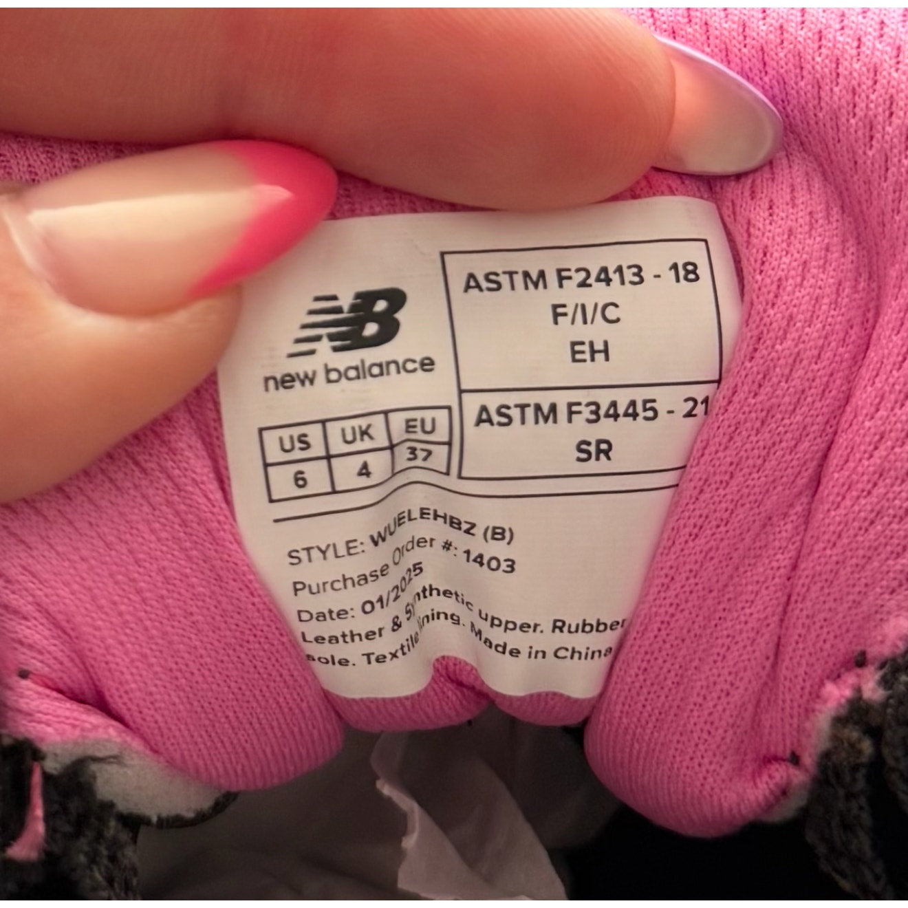 New Balance Womens Elite Lite Work Sneakers US 6 EU 37 Black Pink CT SR NIB