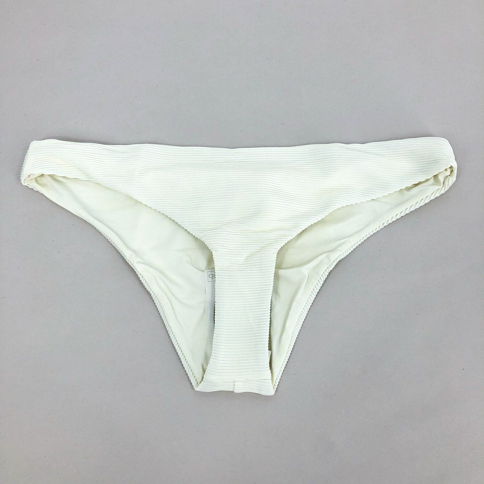 PRANA Women's Gemma Bikini Bottom XL White Horchata Ottoman Low Rise NWT