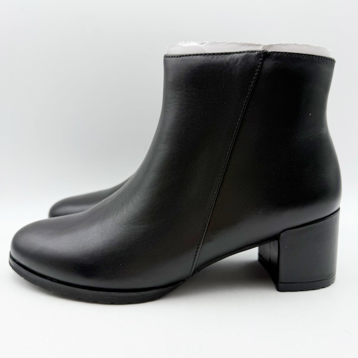 Naturalizer Womens Bay Bootie US 9 Wide EU 40 Black Leather Waterproof NWOB