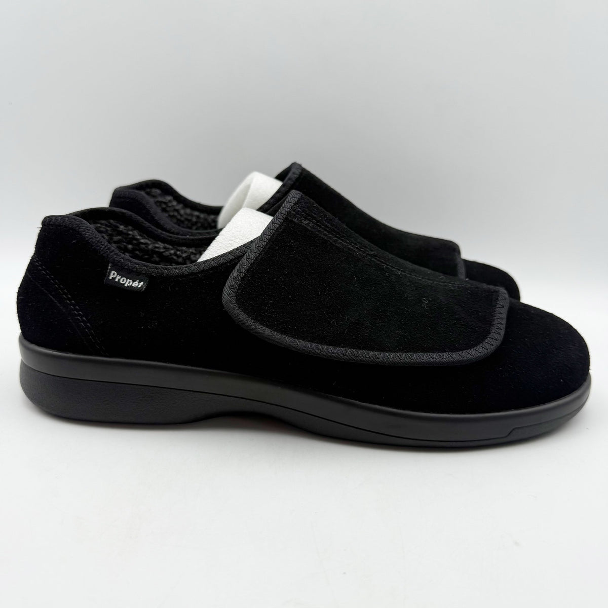 Propet Mens Coleman Slippers Size 9.5 M EU 42.5 Black Suede NIB