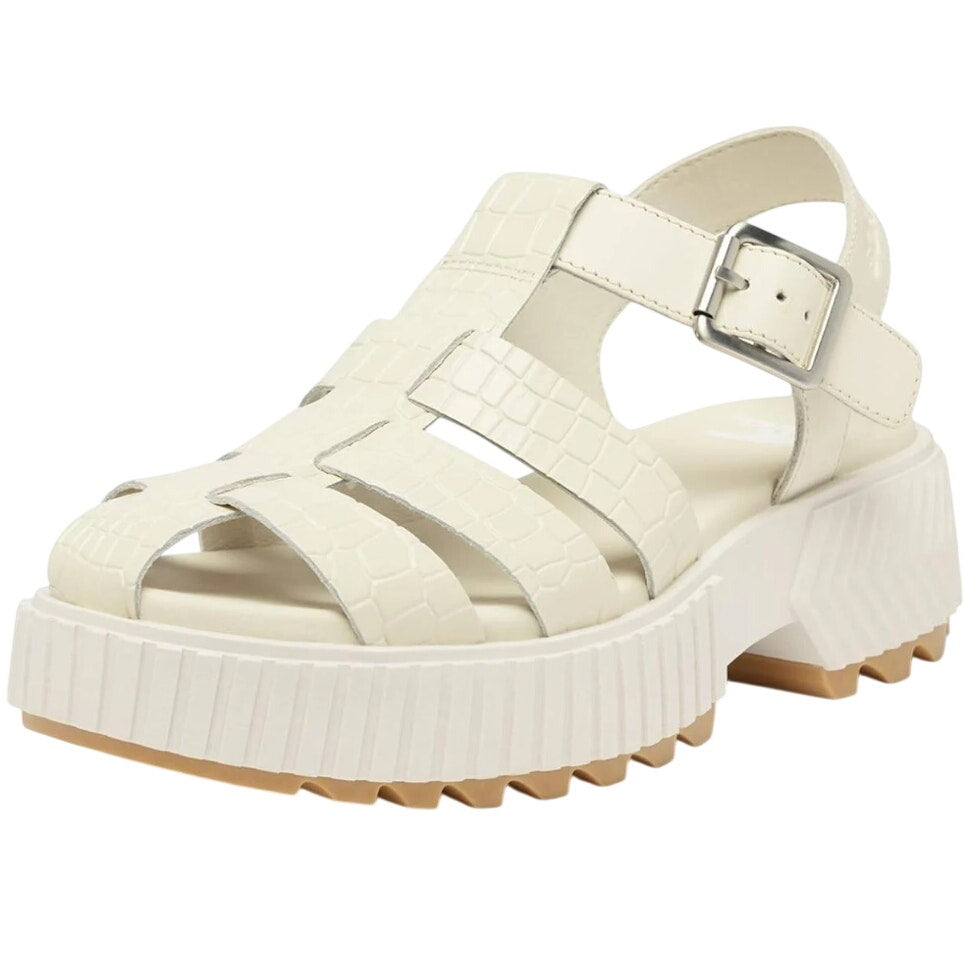 Sorel Womens Ona Streetworks Fisherman Sandals US 6 White Croc Leather NWOB
