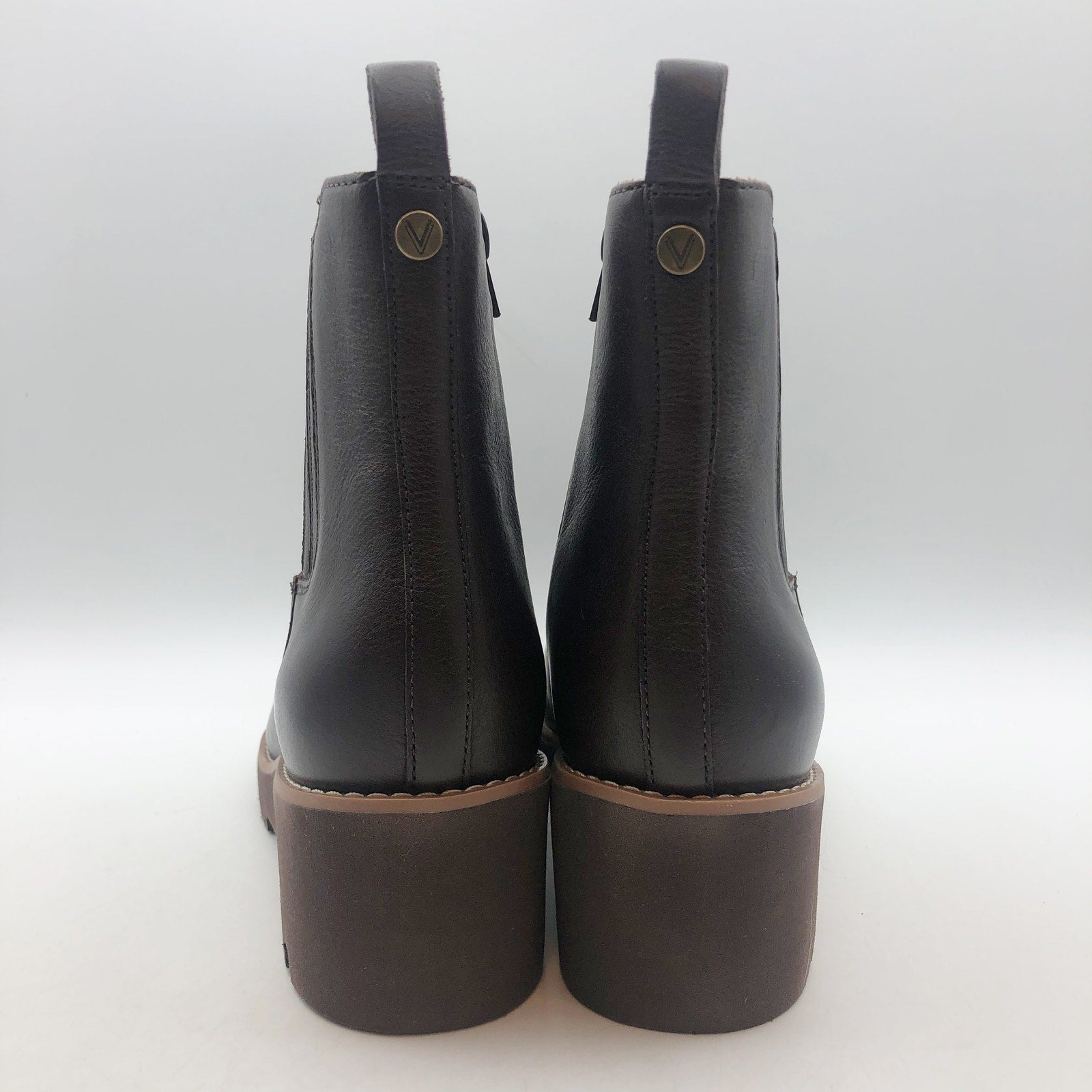 Vionic Womens Aria Ankle Booties US 7.5 WIDE EU 38 Brown Leather Boots NWOB
