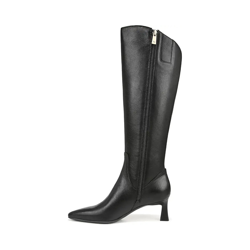 Naturalizer Women Deesha Knee High Boots US 7.5 WIDE Wide Calf Black Leather NIB