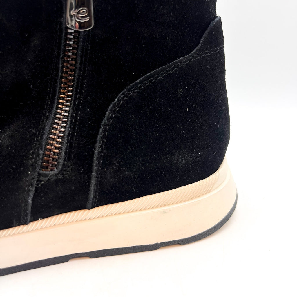 EASY SPIRIT Women's Ives Casual Boots Size 8M Black Suede Waterproof Flats NWOB
