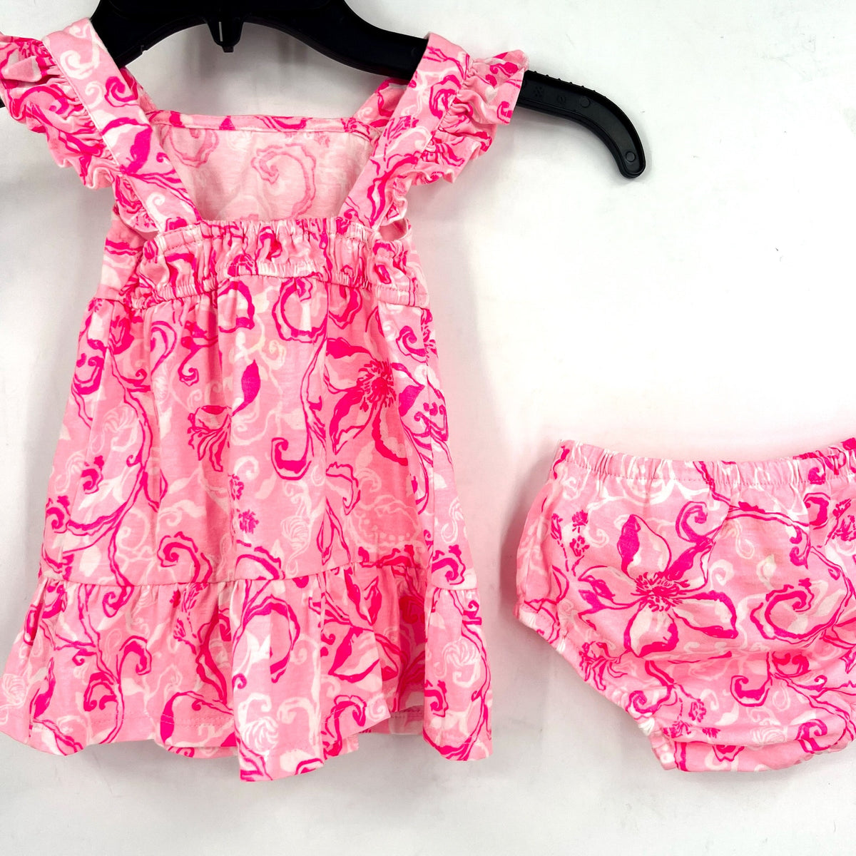 LILLY PULITZER Infant Charlize Dress 3-6M Conch Shell Pink Flamingle Garden NWOT