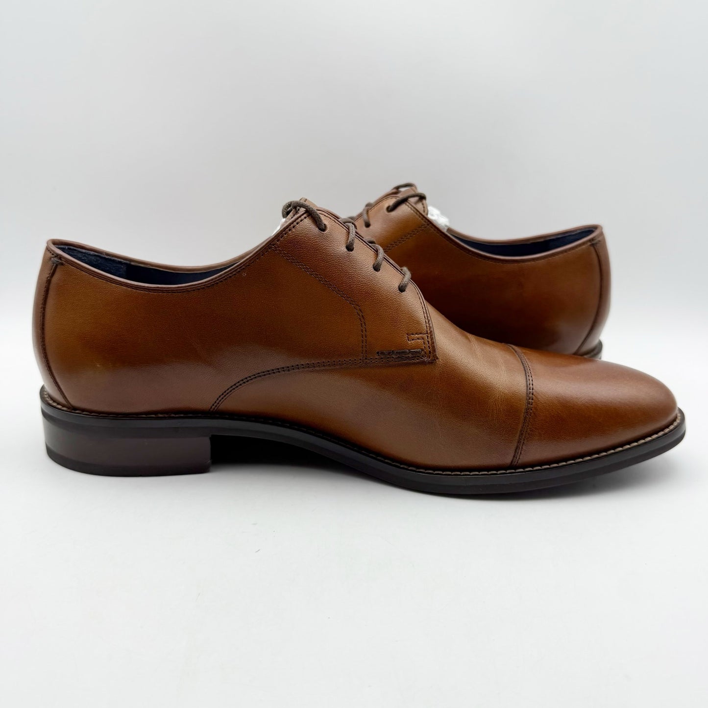 Cole Haan Mens Lenox Hill Cap Oxford Shoes US 10 M Brown Leather Split Toe NIB