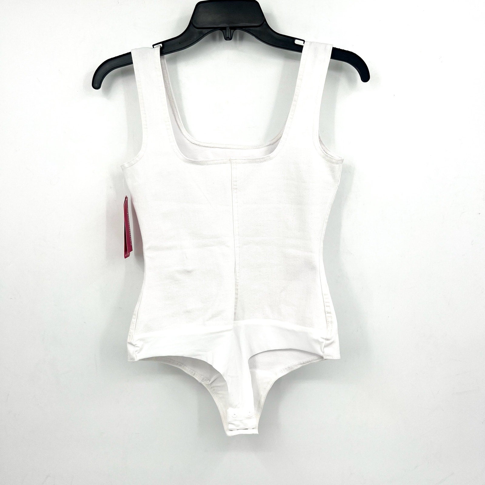 COMMANDO Women's Do It All Denim Bodysuit Medium White Squareneck Sleeveless NWT