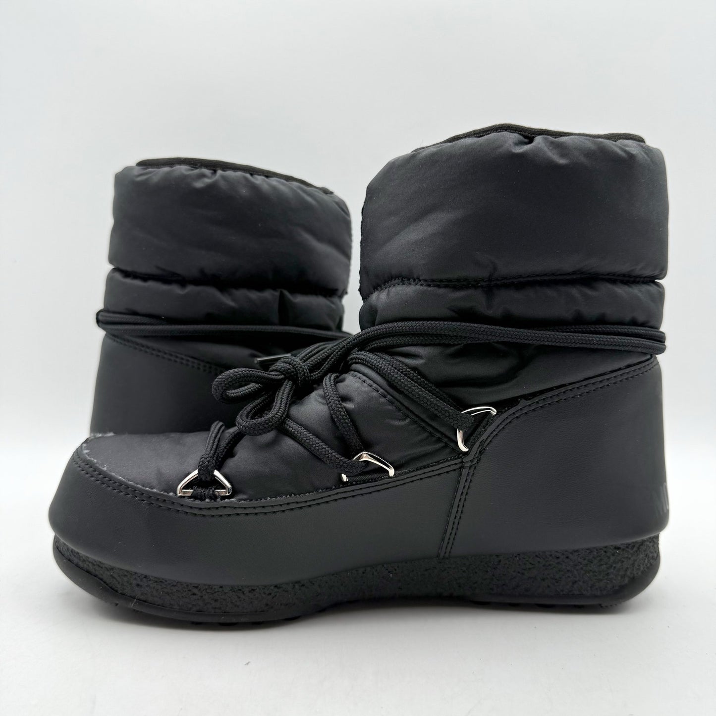 Moon Boot Low Nylon Ankle Boots Size EU 36 US 5.5 Black Waterproof NWOB