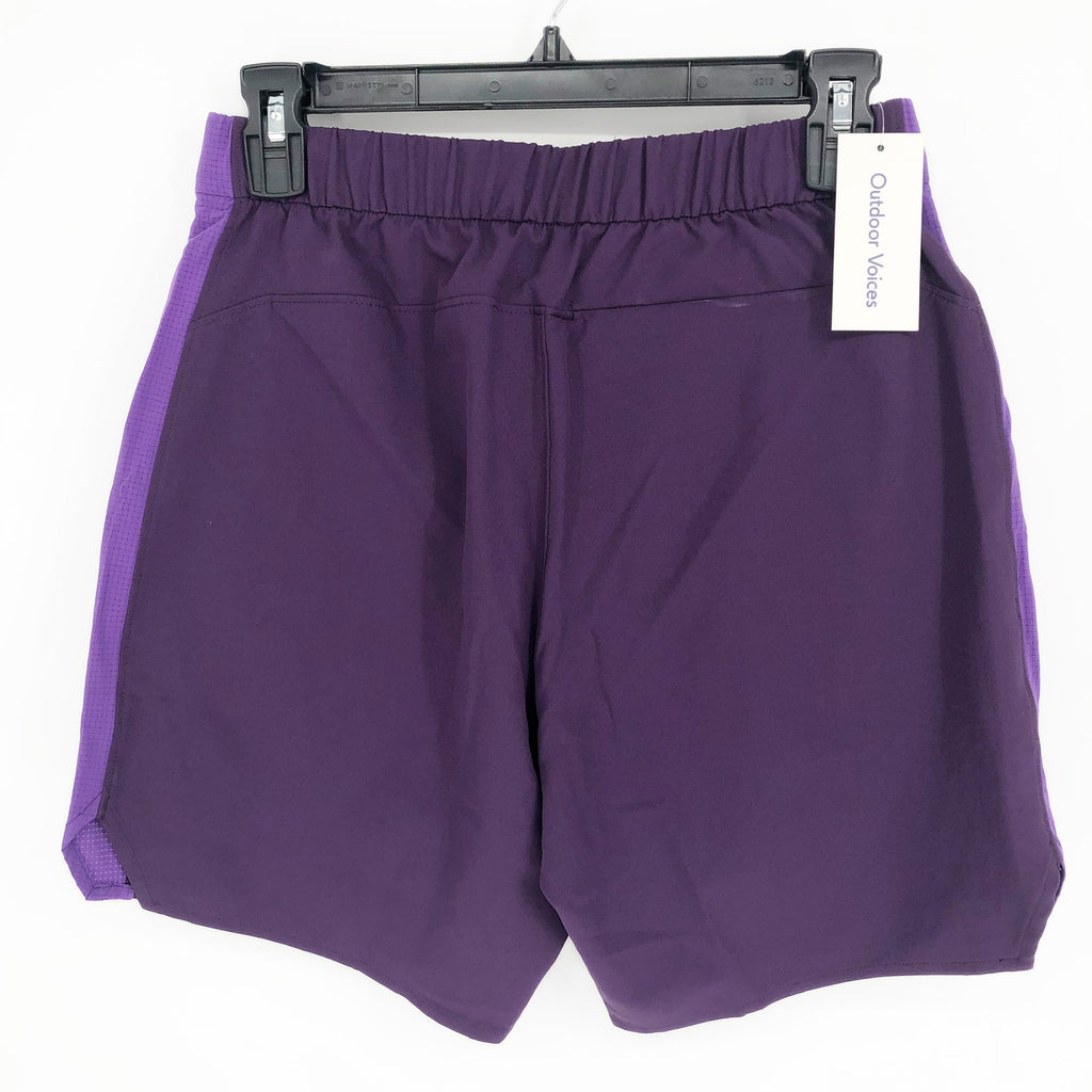 OUTDOOR VOICES Mens High Stride 7" Shorts XS Acai Purple Lightweight Pockets NWT