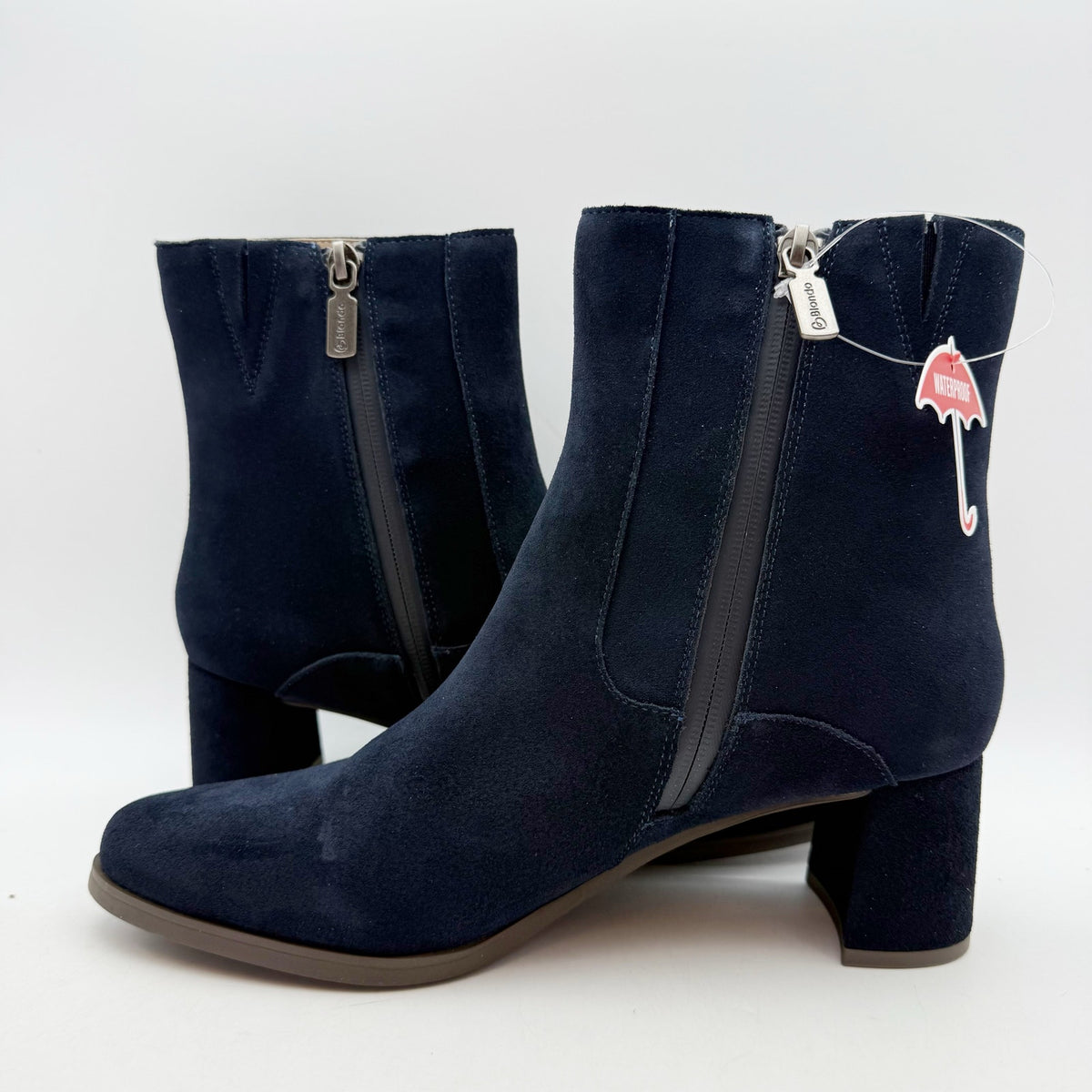 Blondo Womens Hylia Ankle Boots Size 8 M Navy Blue Suede Waterproof NIB