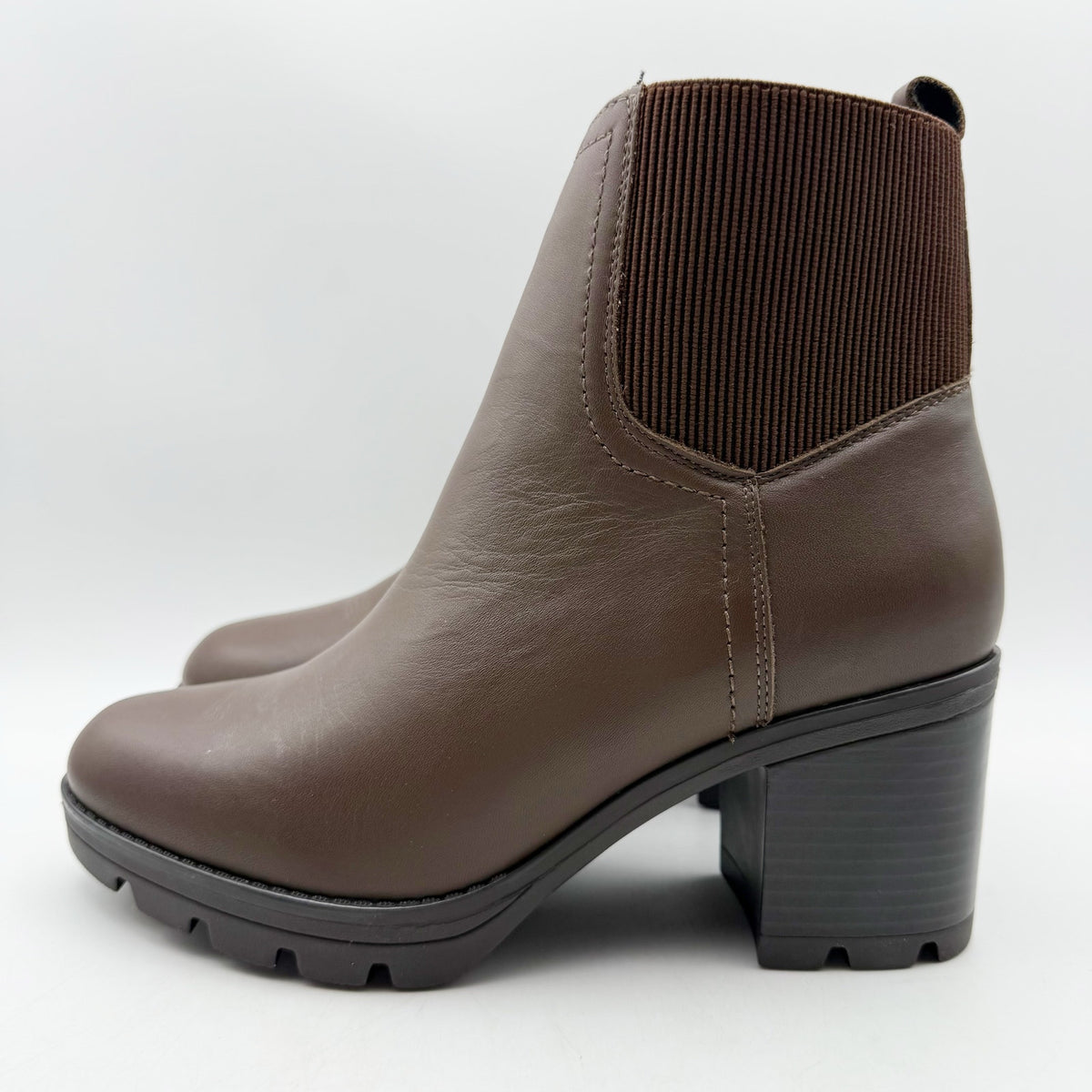 Naturalizer Womens Verney Ankle Bootie Size 9.5 M Brown Leather Waterproof NIB