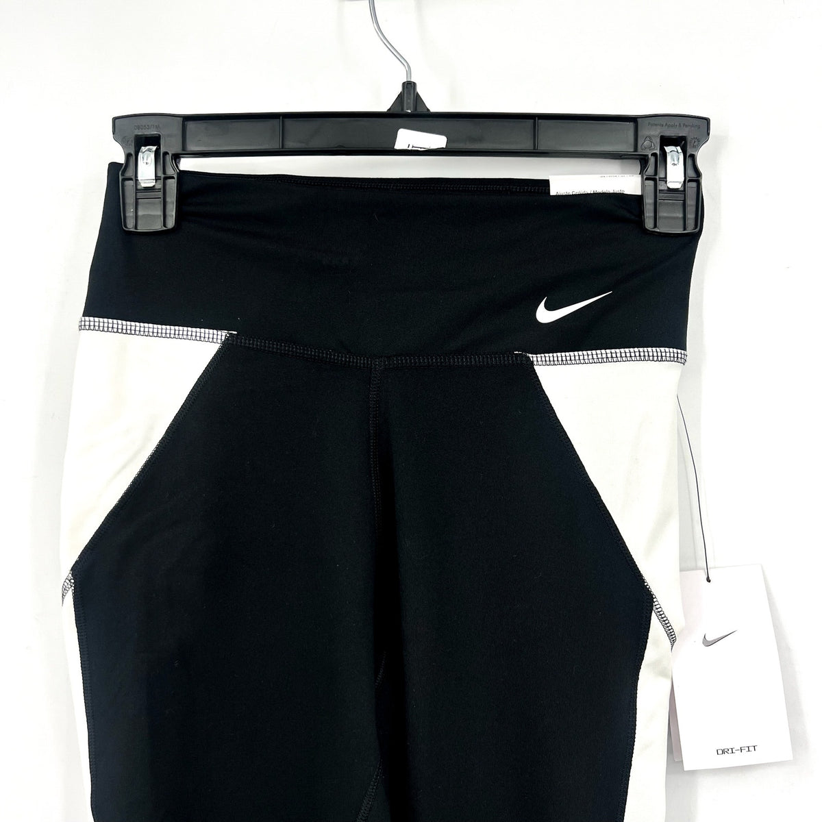 NIKE Women's One Full-length Leggings XS Black White Colorblock Mid-rise NWT