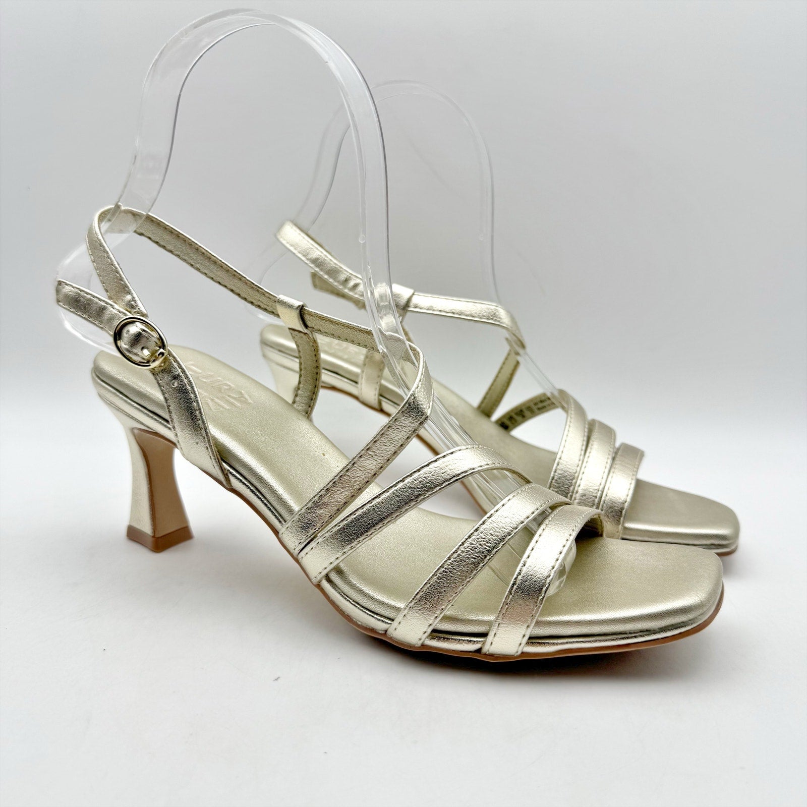 Naturalizer Womens Galaxy Heeled Sandals US 6 M EU 36 Gold Champagne NIB