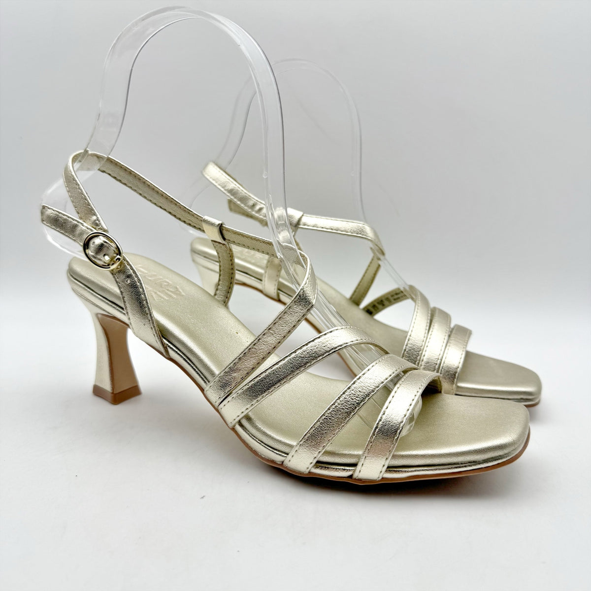Naturalizer Womens Galaxy Heeled Sandals Size 6 M EU 36 Gold Champagne NIB