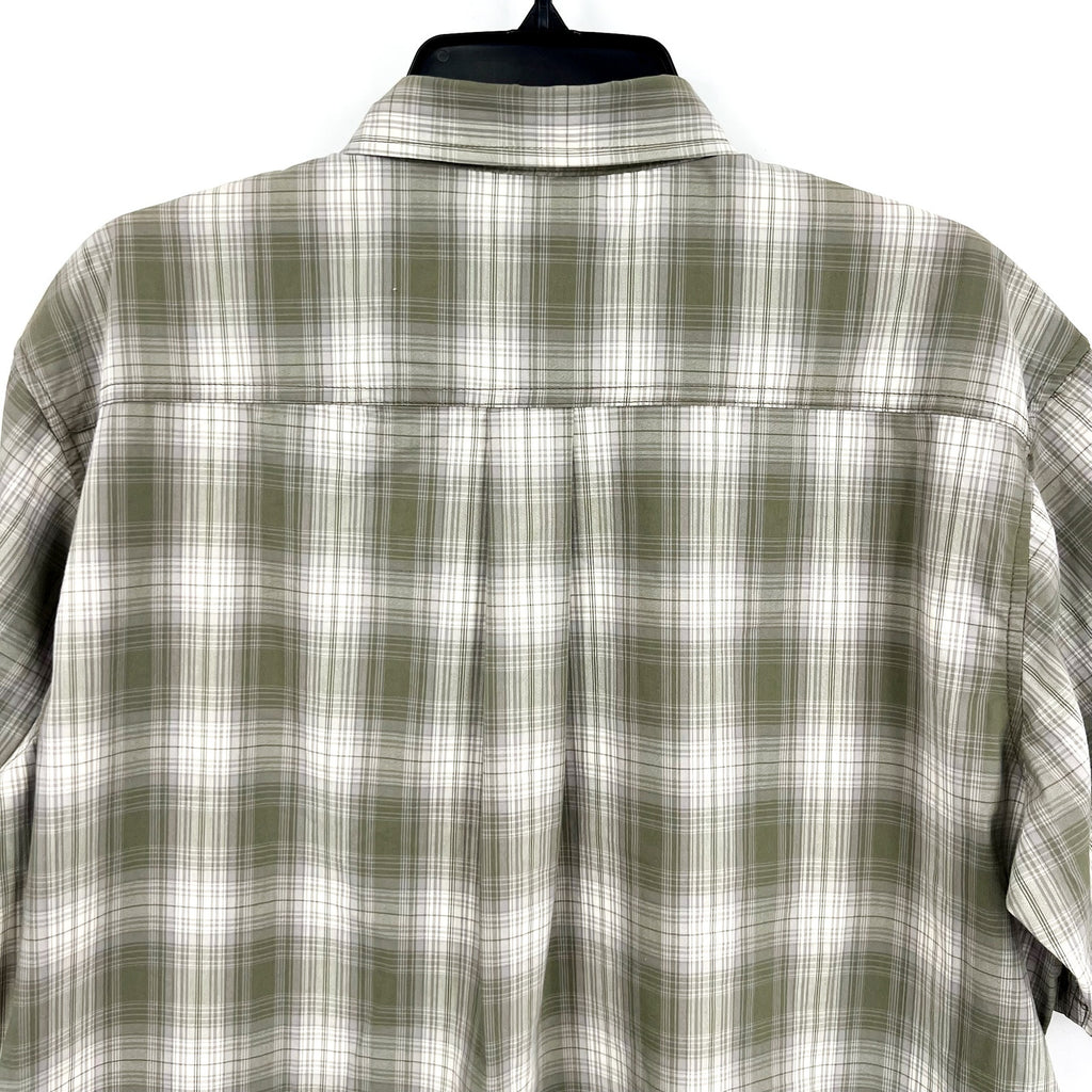 DICKIES Mens Flex Short Sleeve Woven Shirt Medium Green Plaid Relaxed Fit NWT