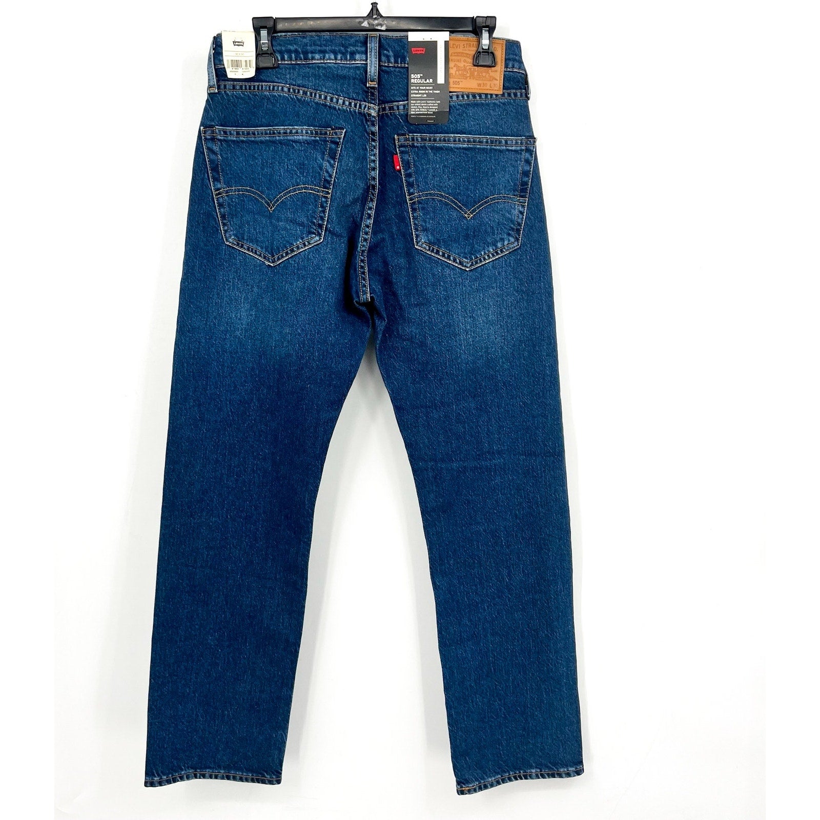 Levi's Men's 505 Regular Fit Jeans 30X30 Dark Blue Wash 00505-0000 NWT