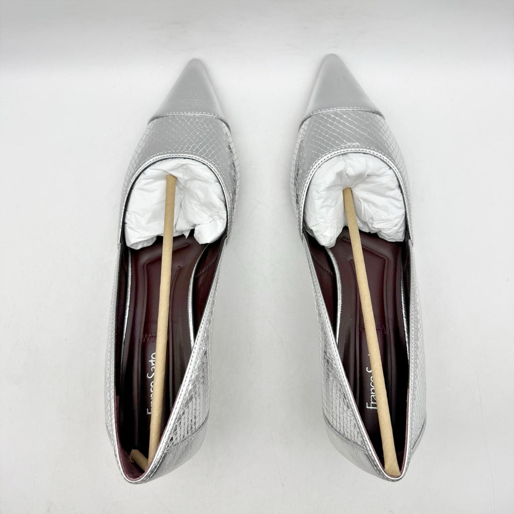Franco Sarto Womens Darcy Pumps US 8.5 Wide EU 39 Silver NIB