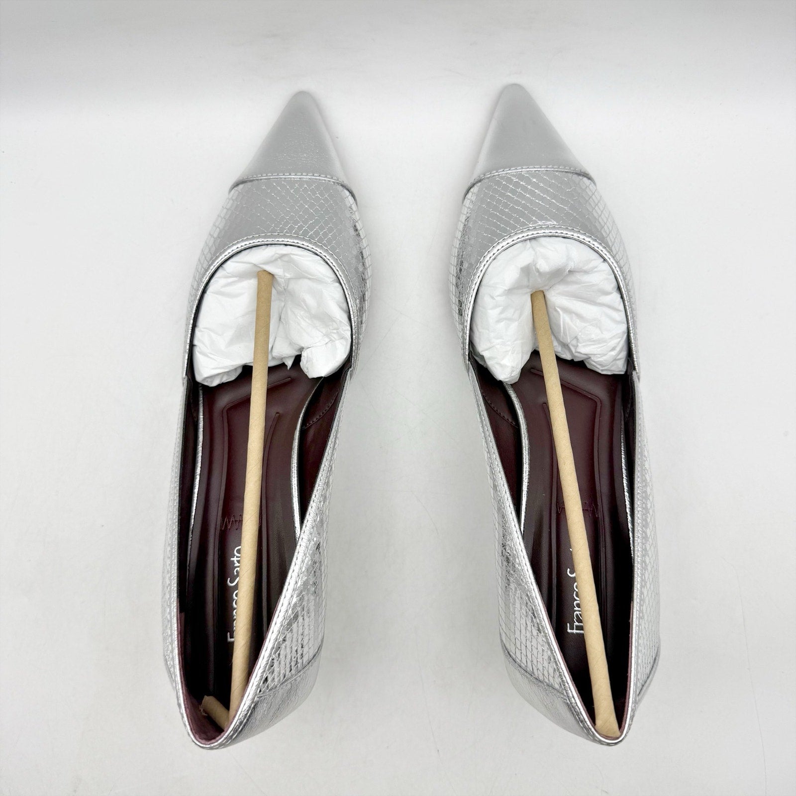 Franco Sarto Womens Darcy Pumps US 8.5 Wide EU 39 Silver NIB
