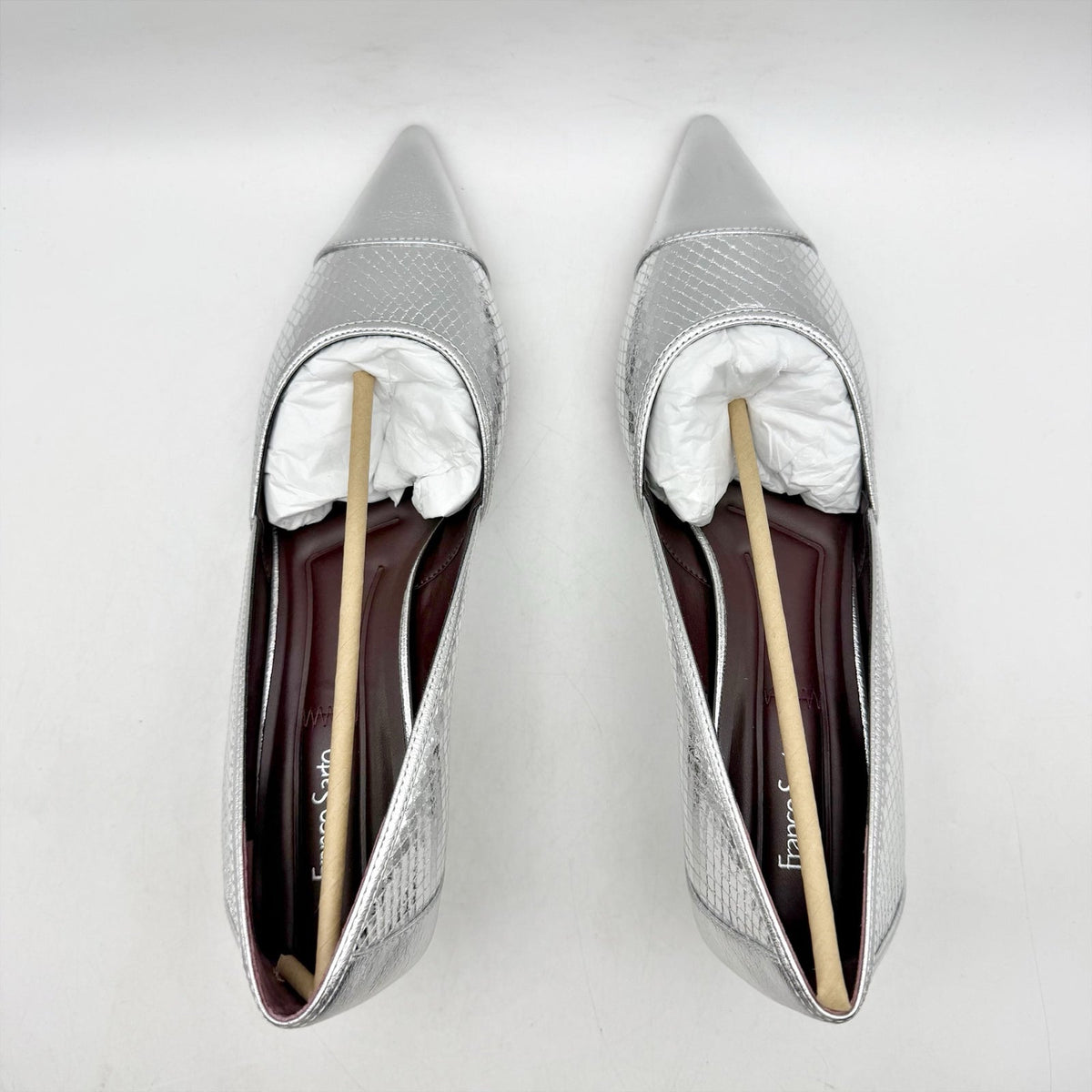 Franco Sarto Womens Darcy Pumps Size 8.5 Wide EU 39 Silver NIB