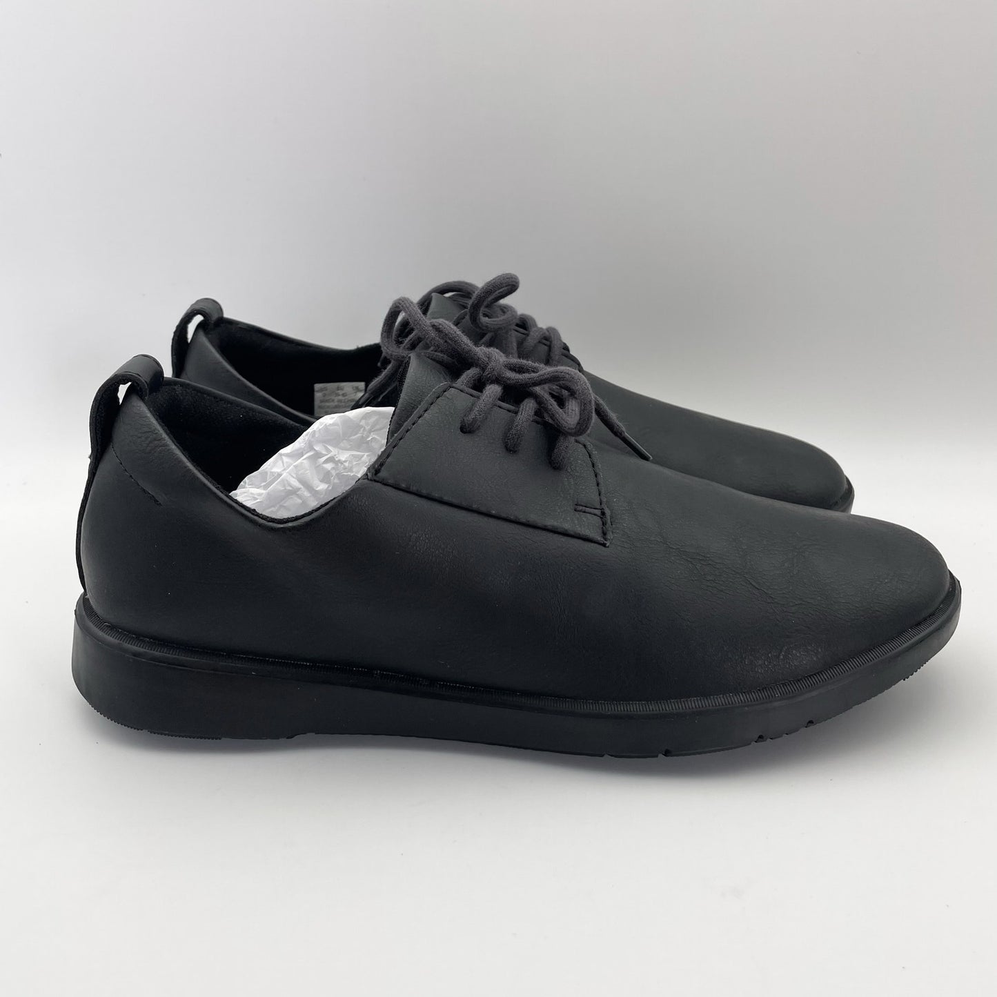 Ponto Womens The Pacific Oxford Shoe US 9 M Black Recycled Leather NWOB