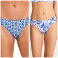 TOMMY BAHAMA Terrazzo Tile Reversible Hipster Bikini Bottom Large Blue Print NWT