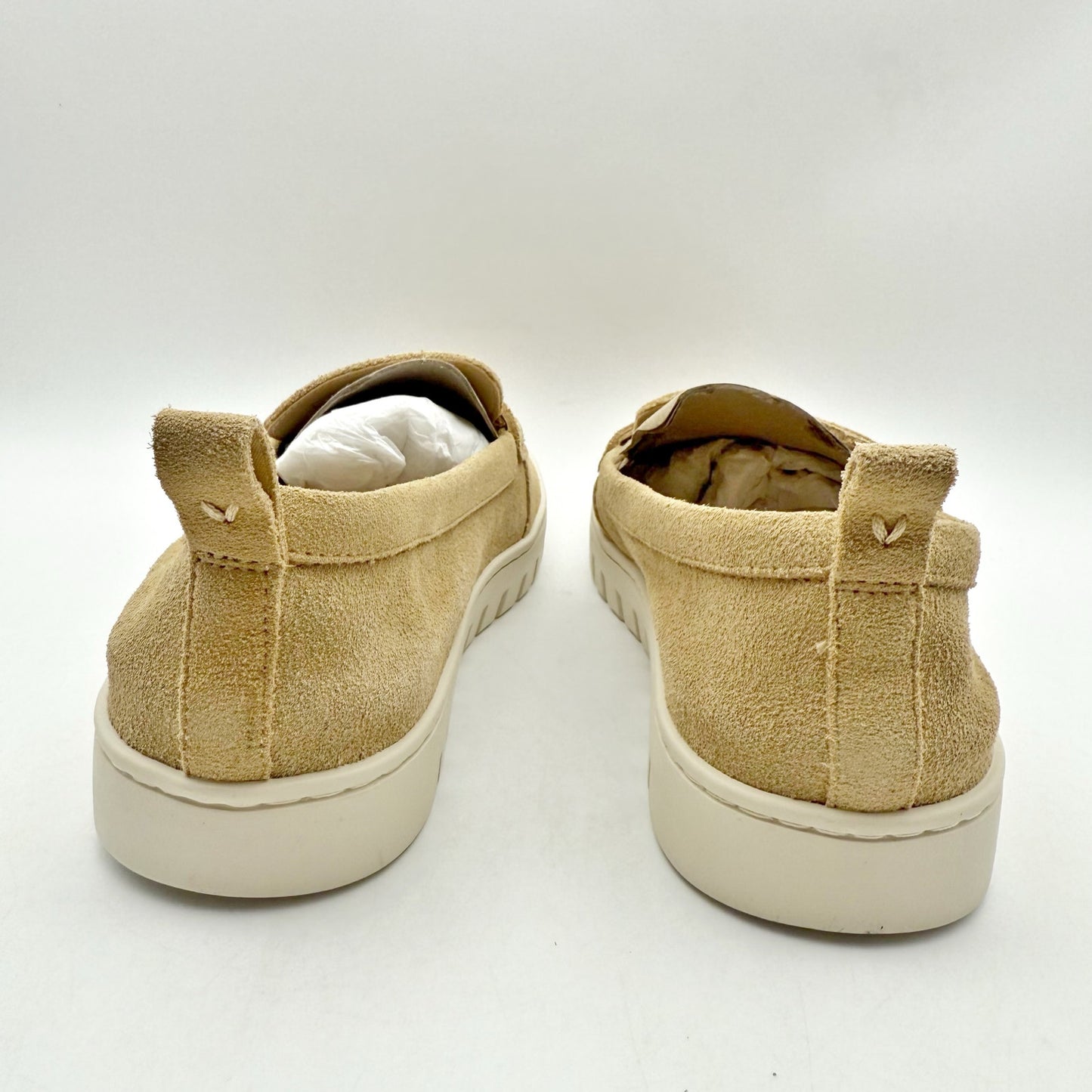 VIONIC Womens Uptown Loafers US 7 Wide Sand Tan Suede Slip On NIB