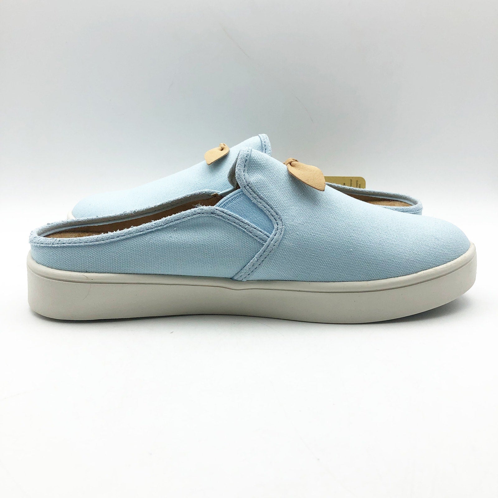 Spenco Womens Audrey Casual Slides 8 WIDE EU 38.5D Cool Blue Sneaker Mule NIB