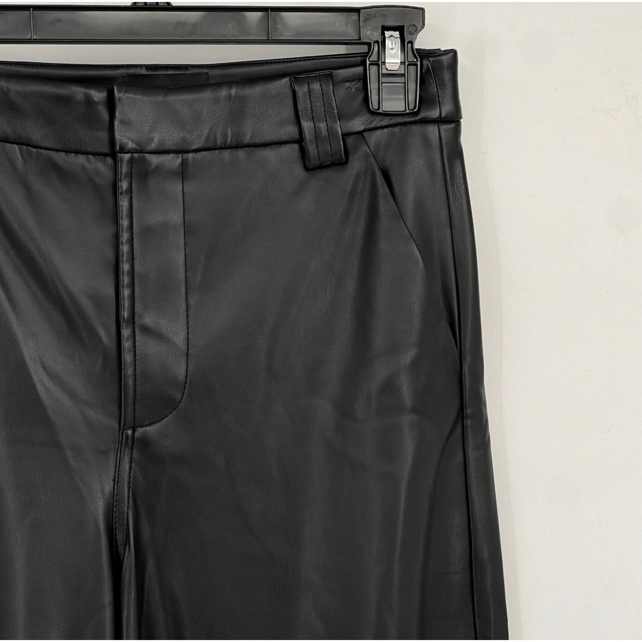 JOE'S JEANS Women's Mia Wide Leg Leather Pants Size 25 US 0 Black High Rise NWT