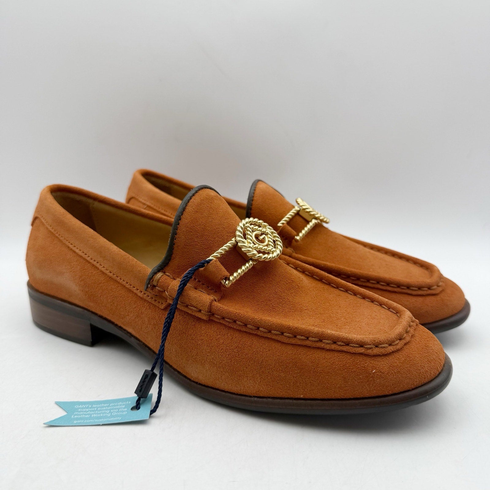 Gant Womens Kennedii Loafers EU 37 US 6 Golden Orange Brown Suede NWOB