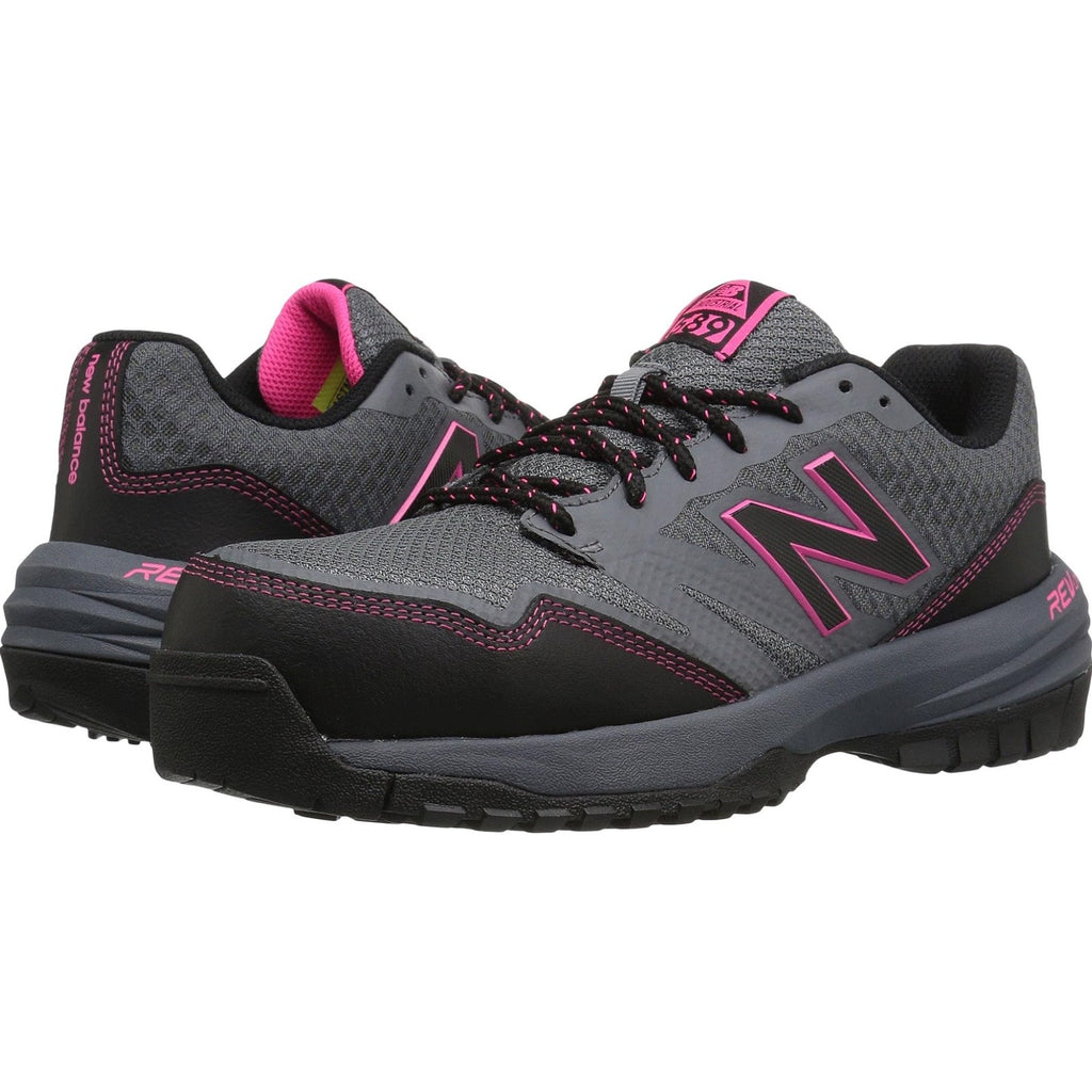 New Balance Women 589v1 Athletic Work Shoes 10 Wide Gray Pink Comp Toe EH SR NIB