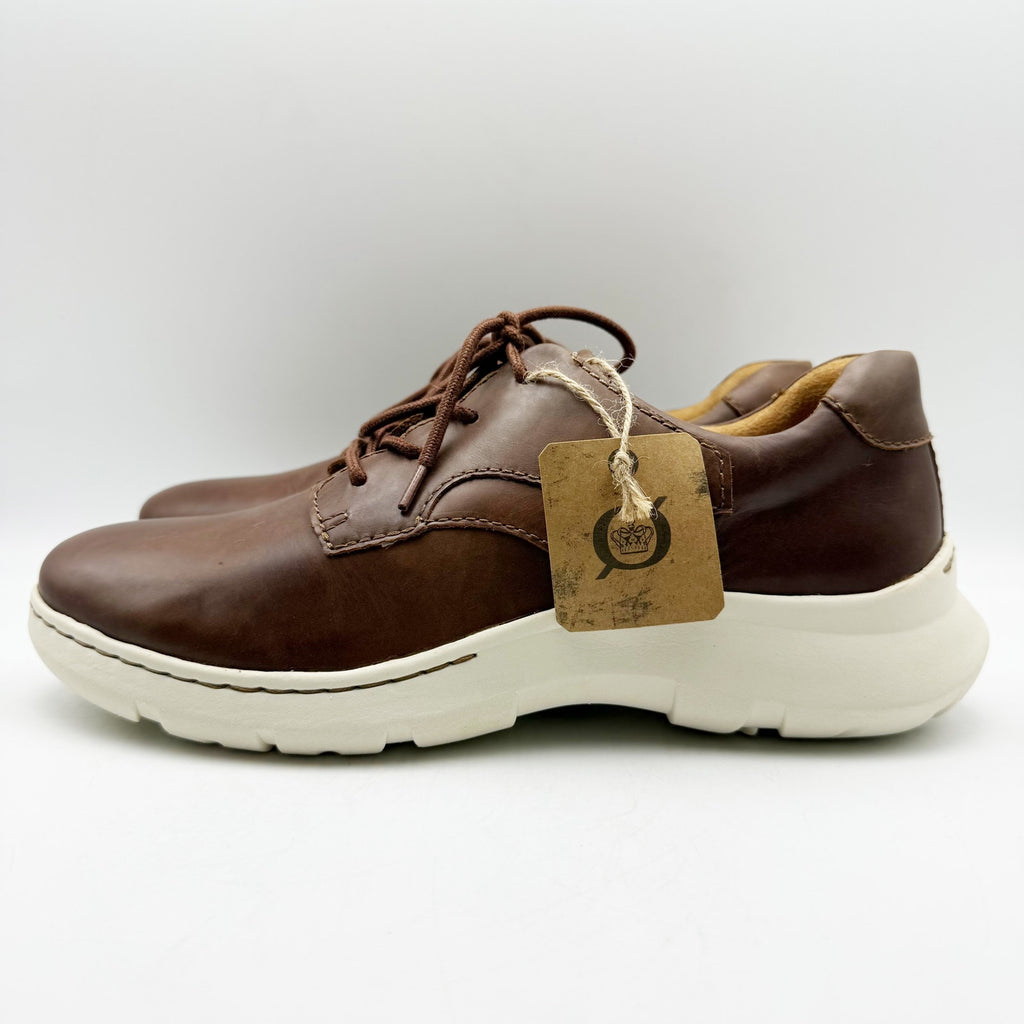 Born Mens Cornell Casual Sneakers Size 9.5 Brown Full Grain Leather Lace Up NIB