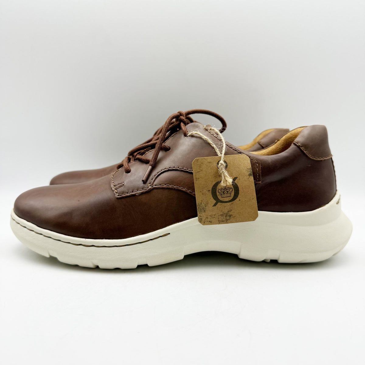 Born Mens Cornell Casual Sneakers Size 9.5 Brown Full Grain Leather Lace Up NIB