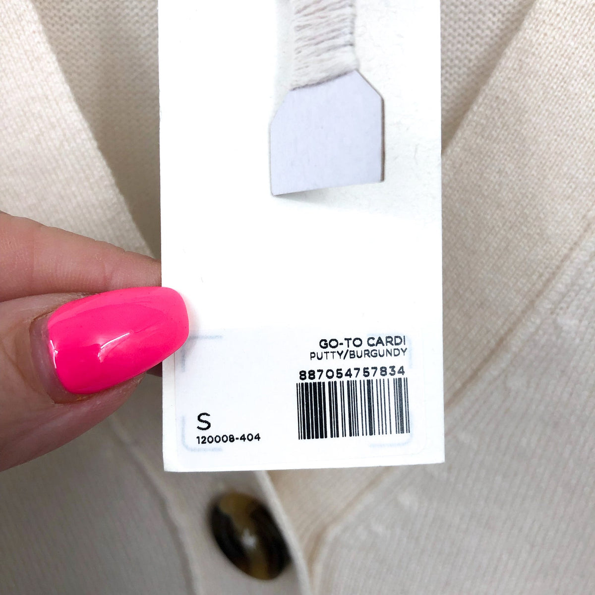 LABEL Women's Go-To Cardigan Sweater Small Putty Beige Wool Cashmere V-Neck NWT