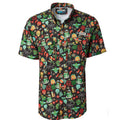 MAGELLAN Dia De Los Muertos Print Short Sleeve Fishing Shirt Small Black NWOT