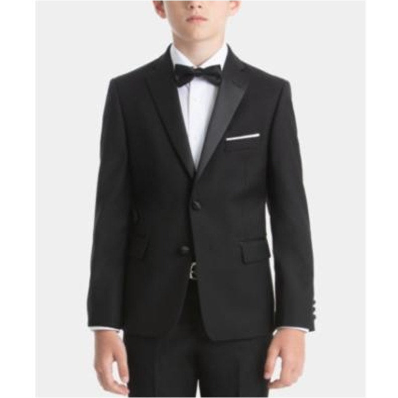 LAUREN RALPH LAUREN Boy's Classic Fit Tuxedo Suit Jacket Size 16R Black Wool NWT