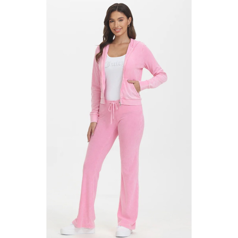 JUICY COUTURE Women's Big Bling Towel Terry Zip Hoodie Small Hot Hot Pink NWT