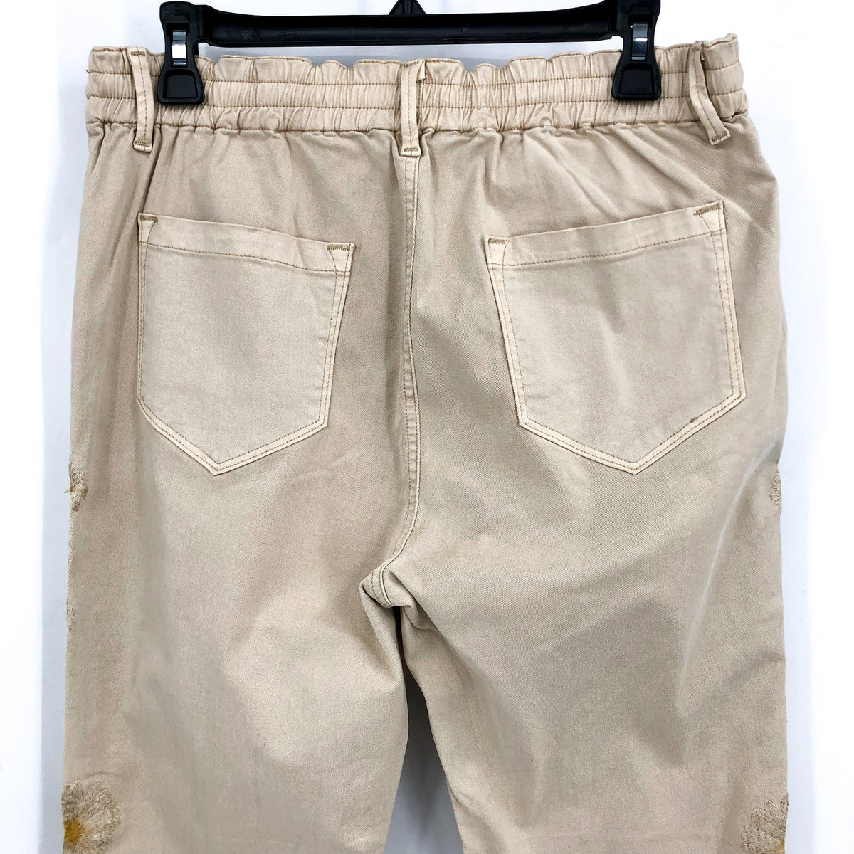 DRIFTWOOD Women's Embroidered Casual Pants XL Beige Floral NWT