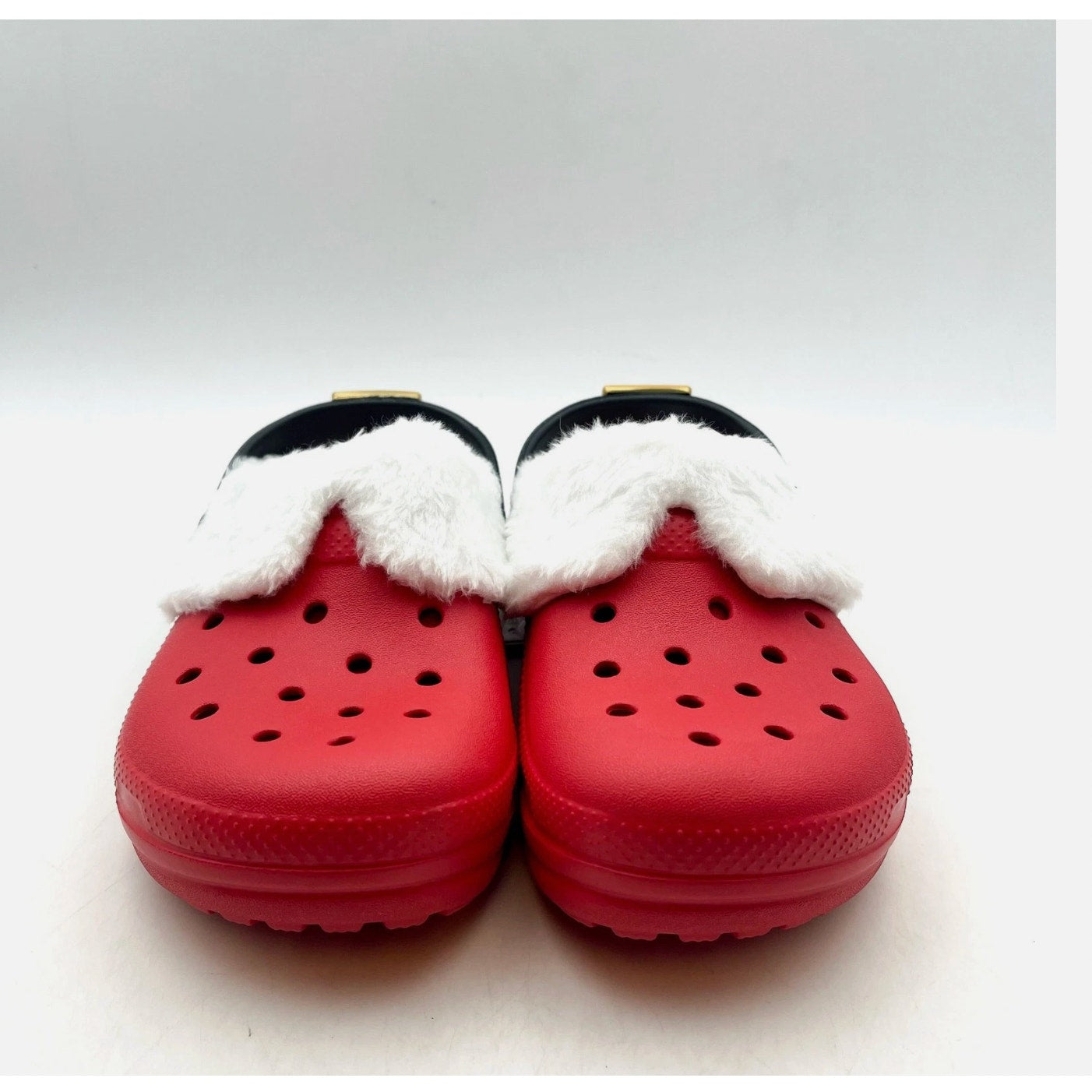 Crocs Unisex Santa Classic Clogs Little Kids 11 Festive Red White Black NWT