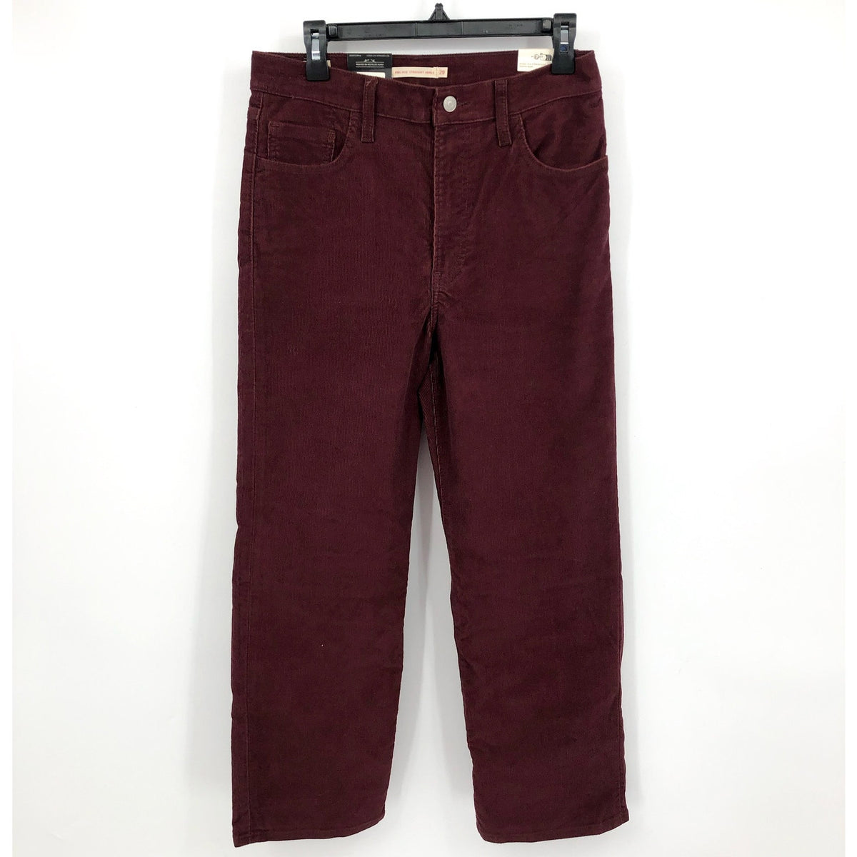 LEVI'S Women's Ribcage Straight Ankle Pants 29x27 US 8 Red Brown Corduroy NWT