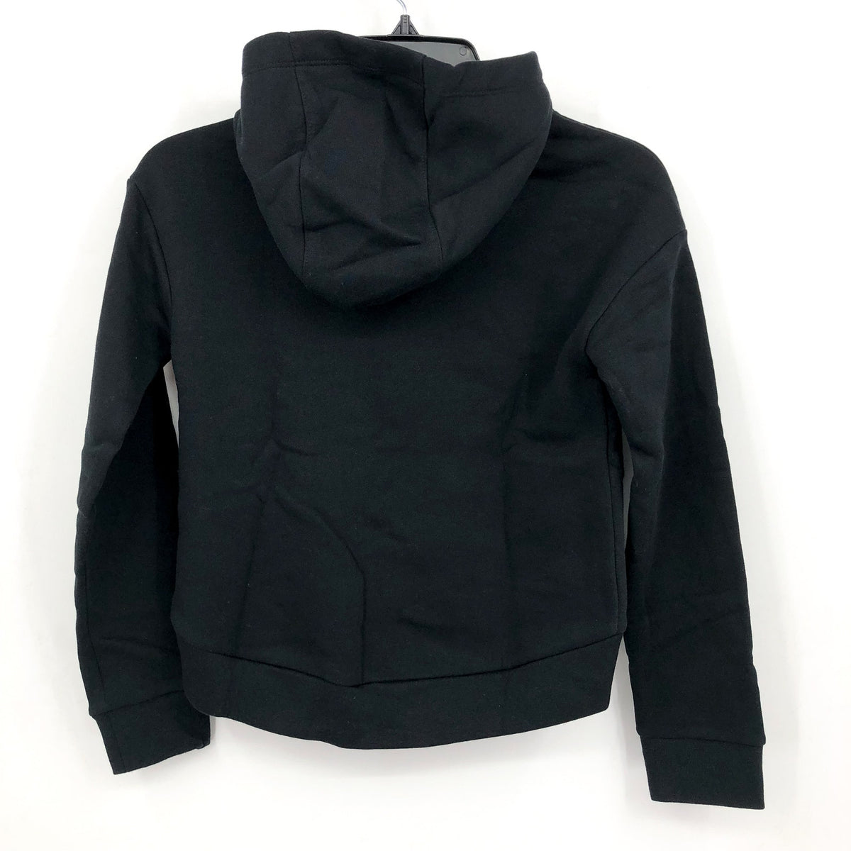 NIKE Girls Club Fleece Pullover Hoodie Club XS Black White Sweatshirt NWT