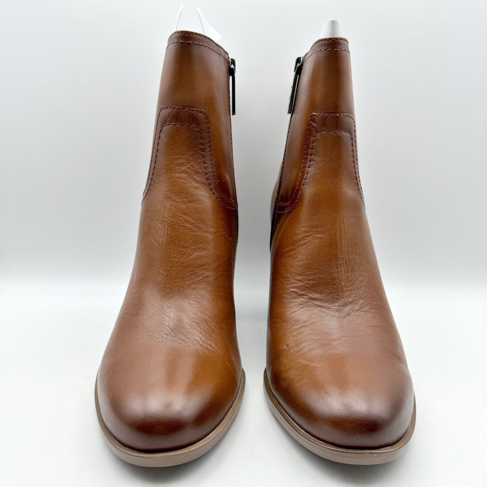 Naturalizer Womens Kalina Ankle Bootie Size 7.5 WIDE Cider Brown Leather NIB