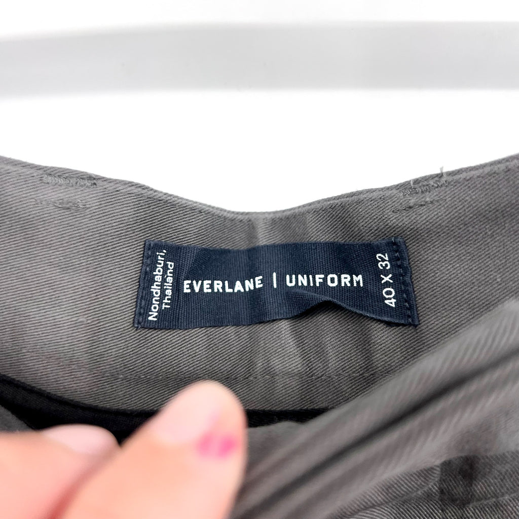 EVERLANE Uniform Mens Performance Chino Pants 40x32 Slate Grey Athletic Fit NWT