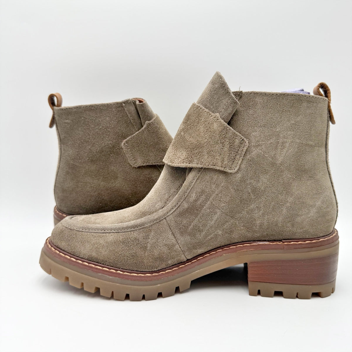 Kenneth Cole Gentle Souls Womens Baden Ankle Boots Size 8 M Grey Suede NIB