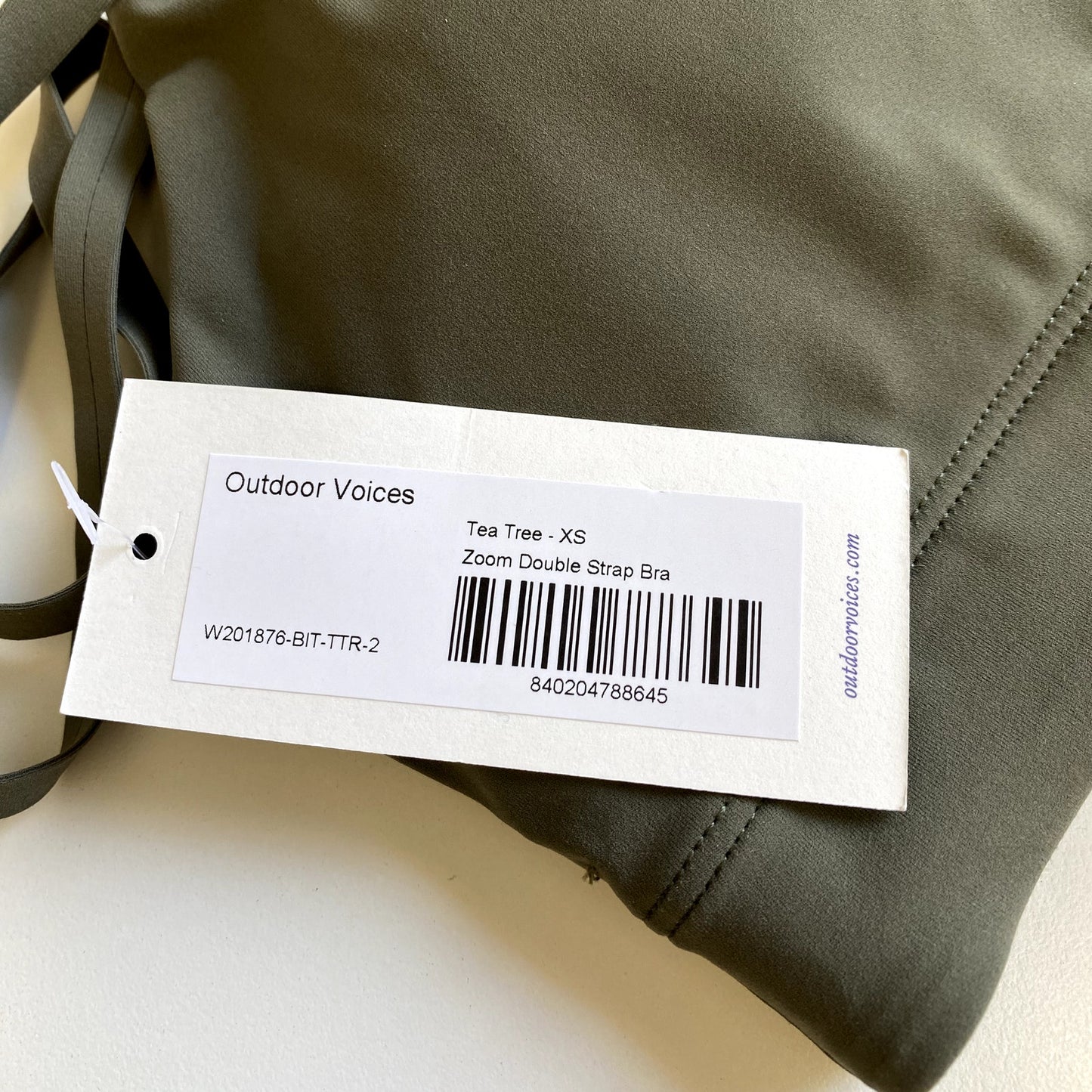 OUTDOOR VOICES SuperForm Zoom Sports Bra Green Tea Tree XS