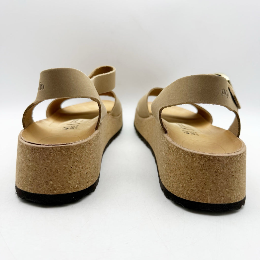 Papillio Birkenstock Womens Glenda Platform Sandals EU 41 US 10 Tan Leather NWOB