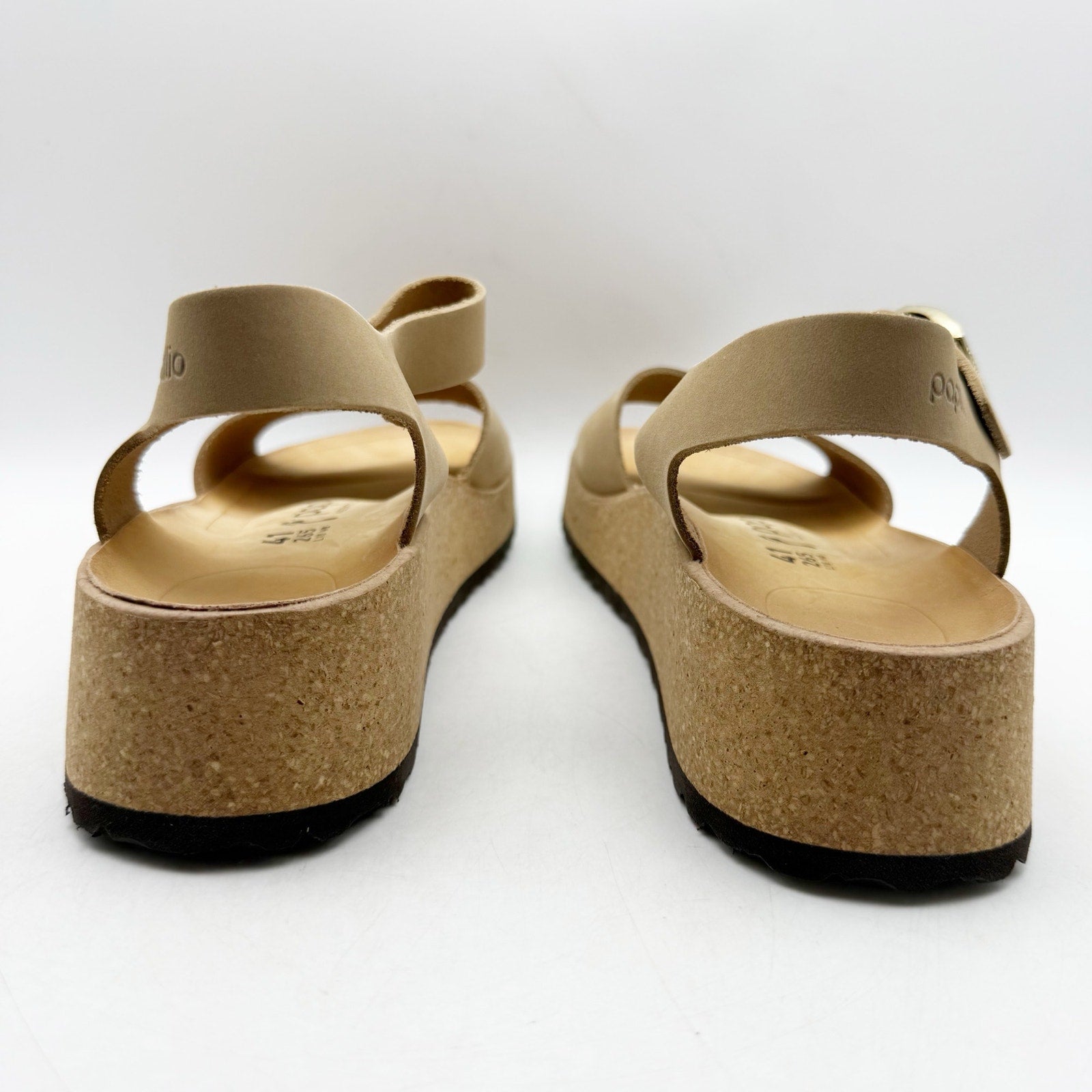 Papillio Birkenstock Womens Glenda Platform Sandals EU 41 US 10 Tan Leather NWOB