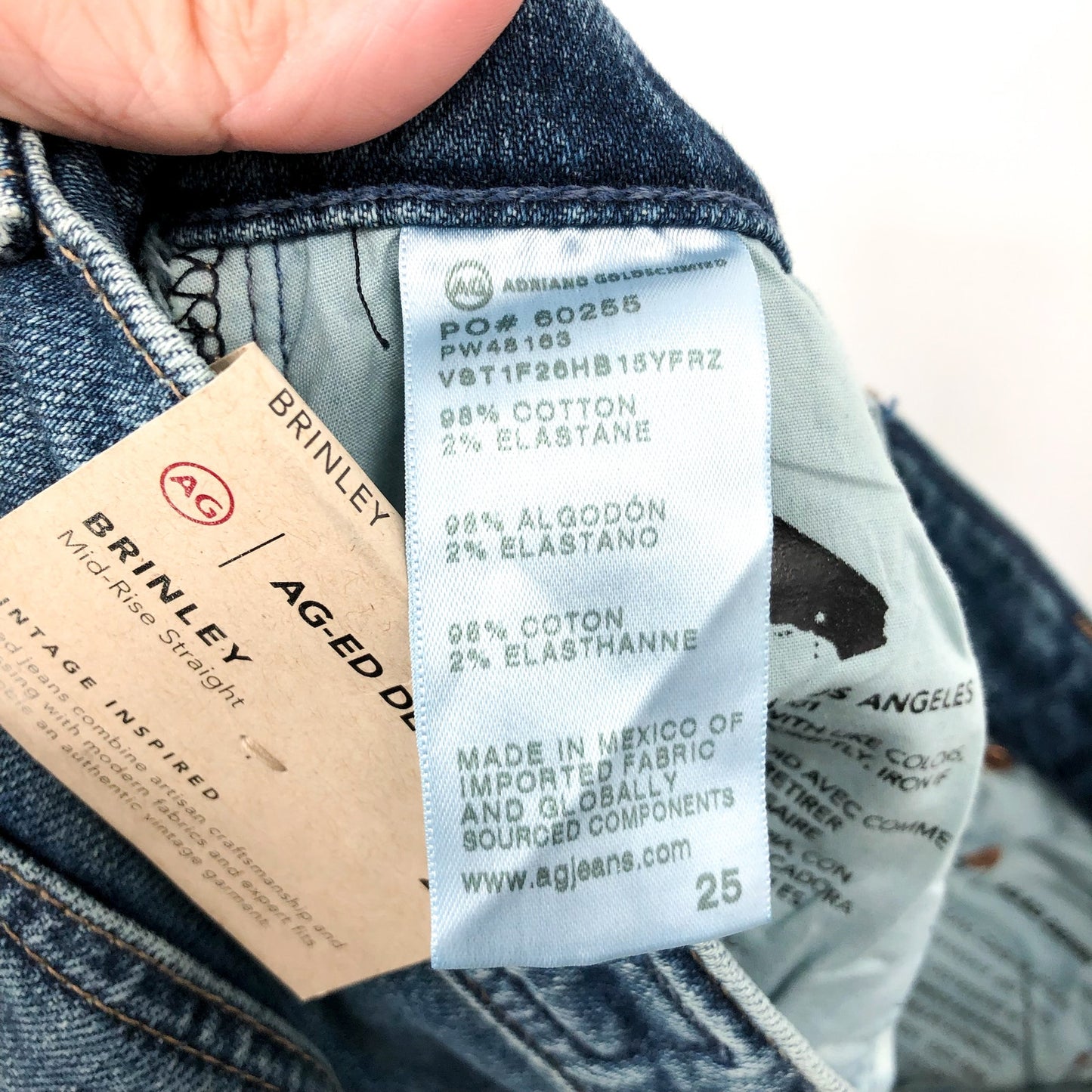 AG ADRIANO GOLDSCHMIED Womens Brinley Straight Jeans Size 25 Blue NWT